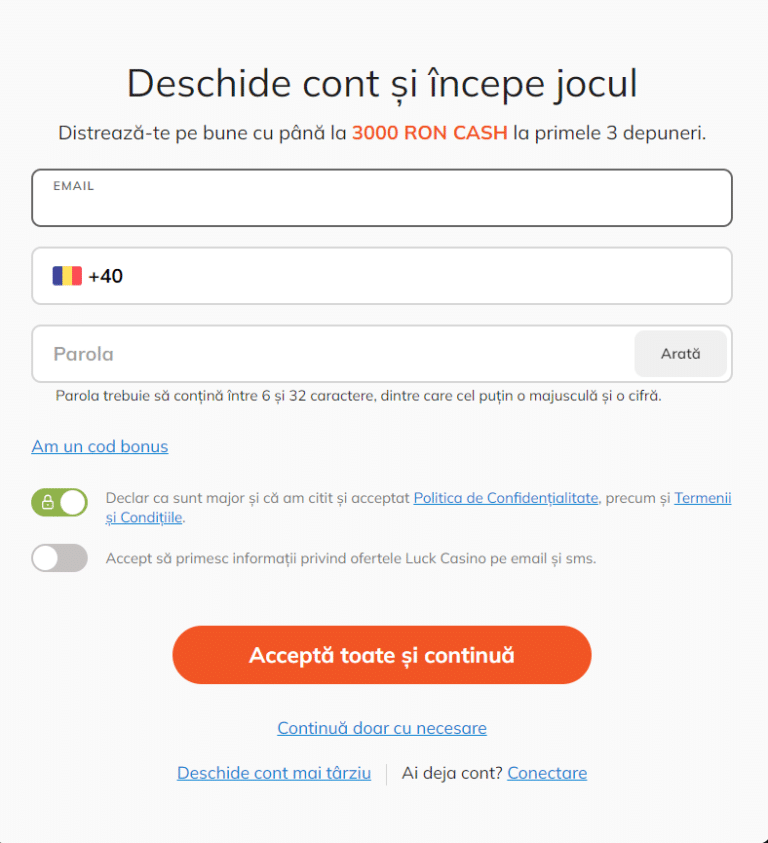inregistrare luck 1