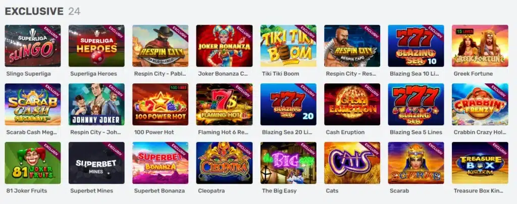 imagine sectiune jocuri exclusive Superbet imagine sectiune jocuri exclusive Superbet